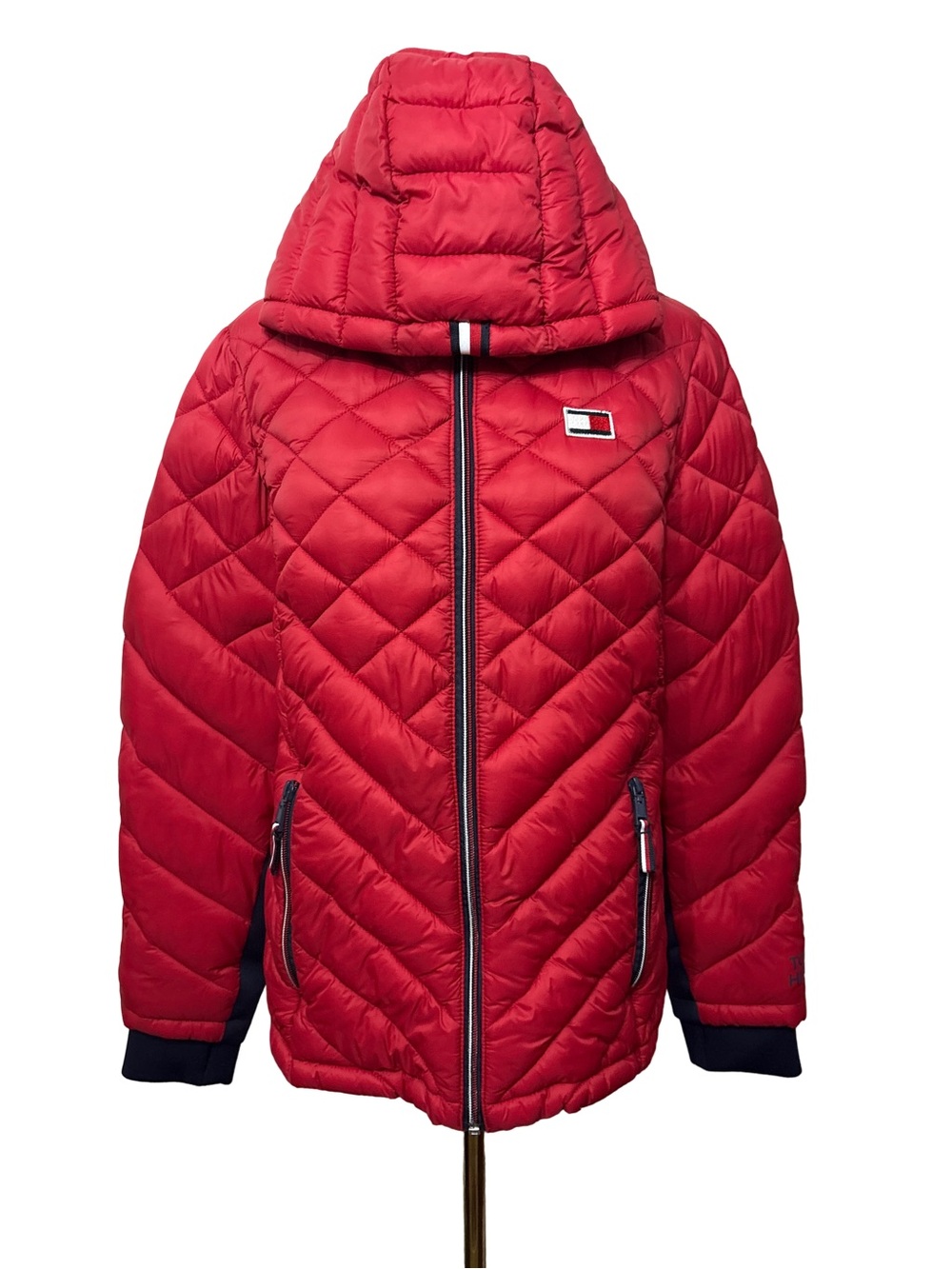 Tommy Hilfiger Red Quilted Hooded Jacket - size L